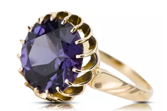 Aleksandryt 14k żółte złoto Pierścionek Styl Vintage vrc035y